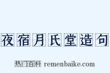 夜宿月氏堂造句是什么意思的图片